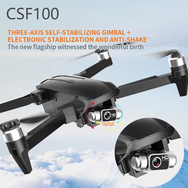 

csf100 drone 6k 4k hd dual camera 3-axis gimbal wifi fpv rc helicopter 35 mins flight time foldable quadcopter dron to drones