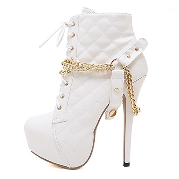 

boots winter for woman fashion pointed toe cross tied pure color platform clear heels boots stilettos ankle 35-401 h6i9, Black