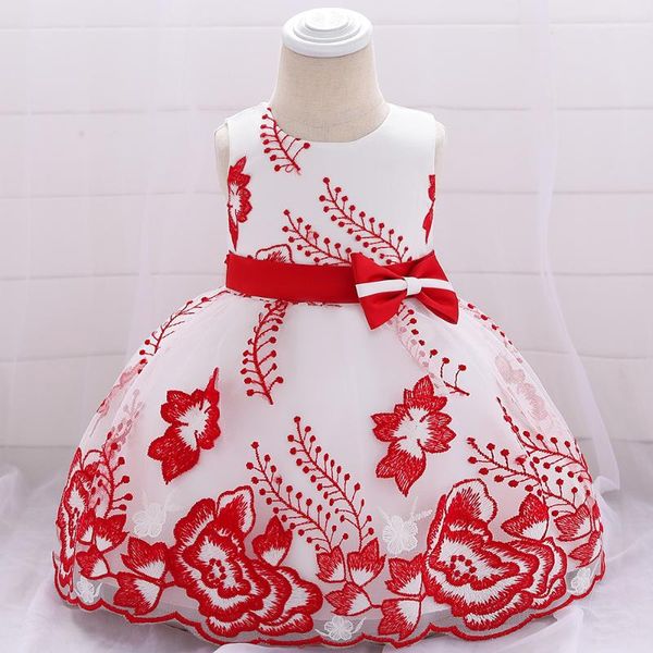 

summer infant baby girl dress lace white baptism dresses for girls 1st year birthday party wedding clothing born girl's, Red;yellow