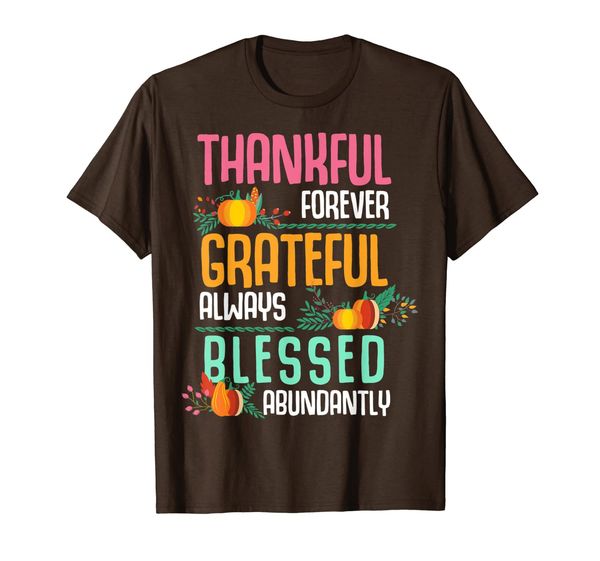 

thanksgiving pumpkin fall thankful grateful blessed t-shirt, White;black