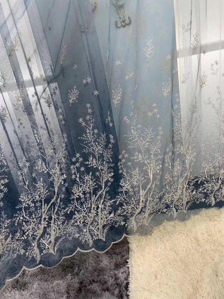 

curtain & drapes as magic forest gradient embroidery dream net celebrity princess european high-end curtains for living dining room bedroom