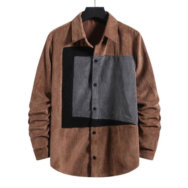 

shirts men's fashion autumn/winter warm jacket corduroy shirt button long sleeve casual plus size streetwear, White;black