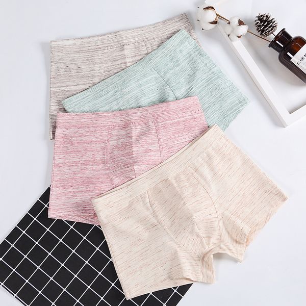 

summer underwear men's modal youth seamless breathable boxers a box, Black;white