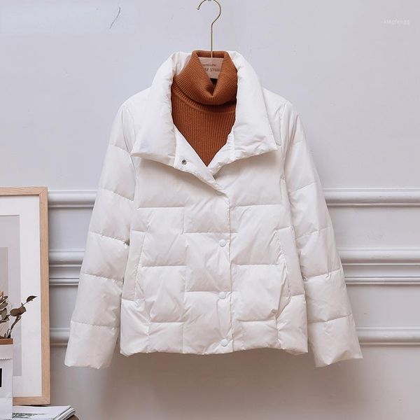 

women's down & parkas 2021 spring and autumn jacket jackets stand-up collar coat for women light outerwear female korean, Black