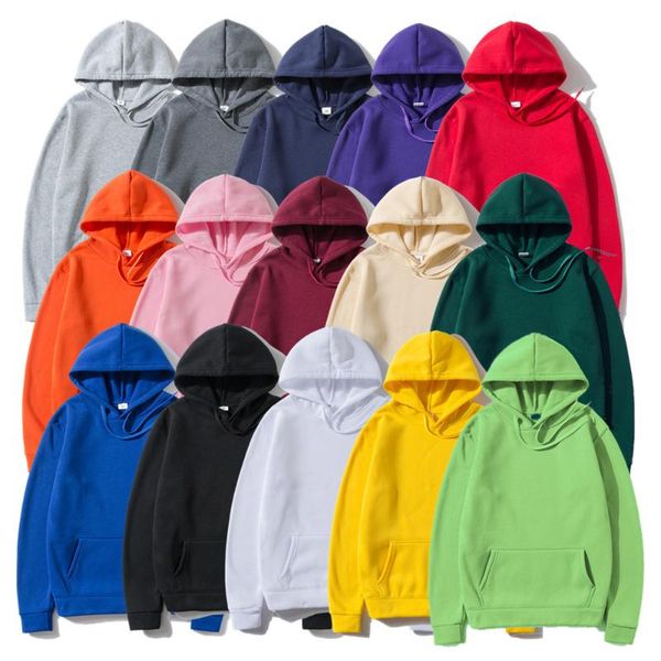 

men's hoodies & sweatshirts okmjs fashion brand 2021 fall winter male casual men solid color hoody pullover clothing, Black