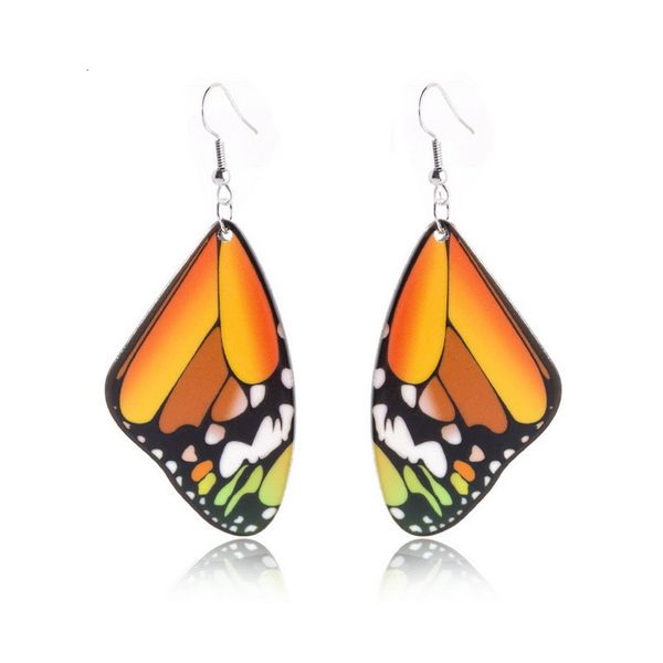 

acrylic earrings fashion new creative versatile purple simulation cicada wing stainless steel ear hook, Golden