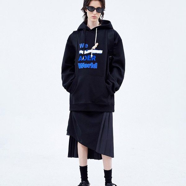 

men's hoodies & sweatshirts oversize ader error sweatshirt studded label twisted women's hoodie adererror fashion casual pullov, Black