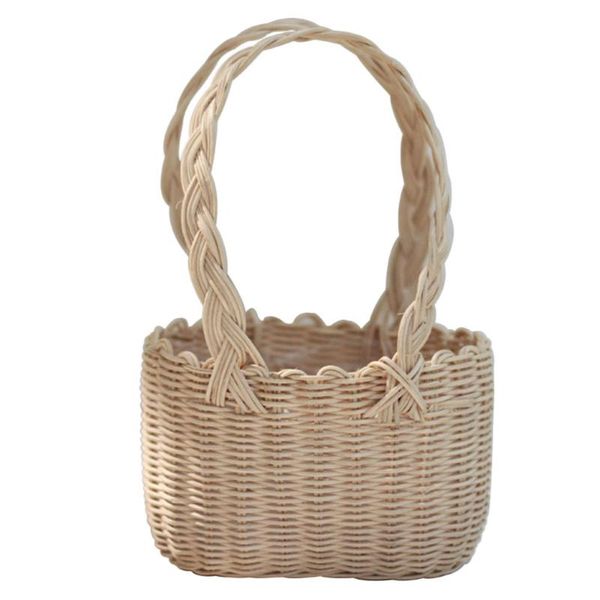 

storage baskets 1pc decorative flower basket mini po prop woven (khaki)