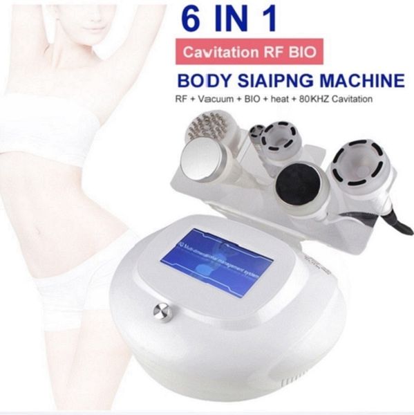 

multi-functional beauty equipment 6 in 1 80k rf cavitation ultrasonic vacuum weightloss body slimming beauty machine, Black;white