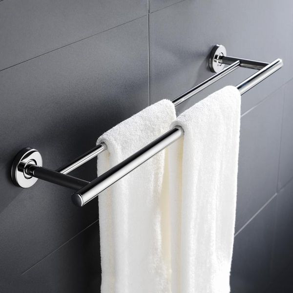 

towel racks high quaity double bar shower organization dual rail hanger holder polished finish sus304 stainless steel wall mount
