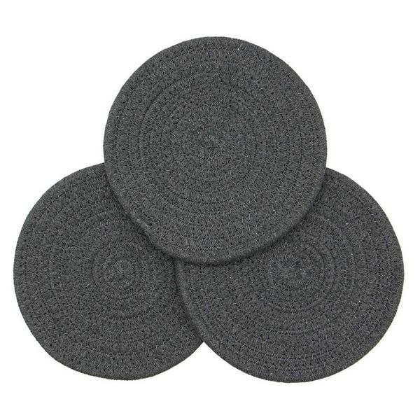 

table runner kitchen heat insulation pad set, cotton thread braided pot bracket pad,round fashion , 18cm diame