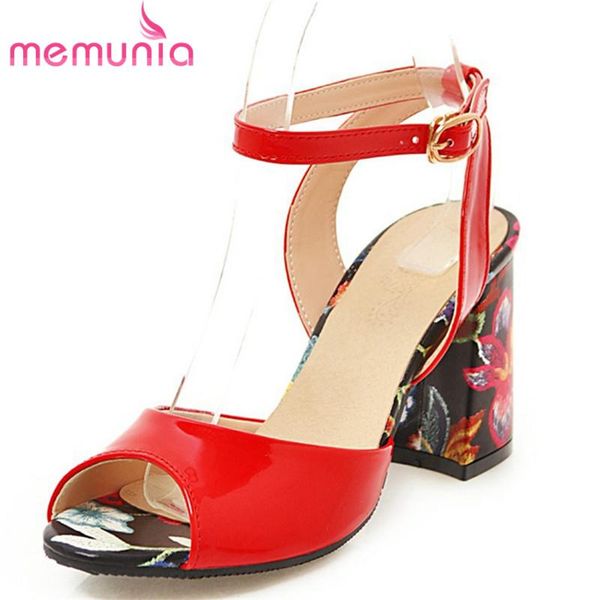 

arrive summer women sandals peep toe think high heels shoes pu patent leather wedding party woman, Black
