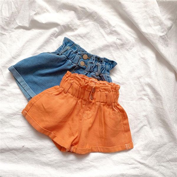 

girl summer shorts kids children fashion jeans two colors, Black