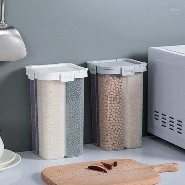

storage bottles & jars adorehouse 4 grids food container pp high capacity sealed jar multigrain tank transparent kitchen containers