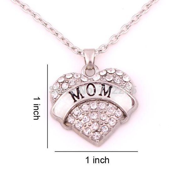 

arrival big hearts mom with crystals heart chain necklace pendant necklaces, Silver