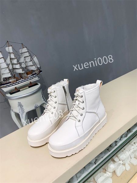 

2021 ankle boots women shoes winter boot ladies cowhide 35-40 leather high womens flat martin booties shoe rx211014, Black