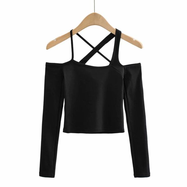 

women's sweaters 2021 casual elegant blouse girls cross girdle and cotton boat neck short sleeve knitted shirt, White;black