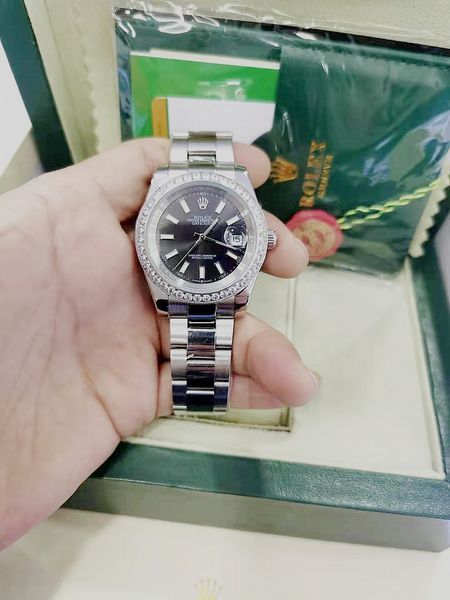

with original box watch sapphire glass 41mmday-date black dial diamond bezel asia 2813 movement automatic mechanical mens watches, Slivery;brown
