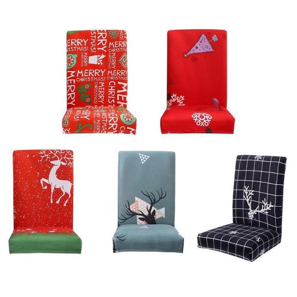

chair covers christmas stretch printing dining slide cover modern removable anti-dirty kitchen seat banquet