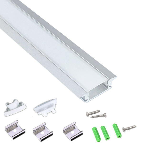 

bar lights 10-pack 150cm 4.92ft led strip aluminium profile with milky diffuser ,24.7x7mm recessed tape light channel for 12mm wide ribbon