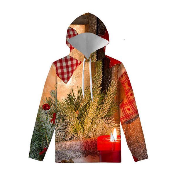

men's hoodies sweatshirts hooded sweater christmas elk pine cone spring and autumn christmas theme girl, Black