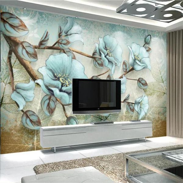 

wallpapers wellyu custom wallpaper 3d murals flowers rich retro and birds modern minimalist abstract background wall paper mural3d