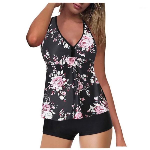 

women's tankini high waist neck halter tummy control two piece swimsuit summer beach wear swimwear women, White;black