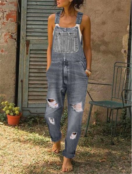 

women's pants & capris denim womens overalls holes washed woman with pockets casual mid waist ladies plus size bdpr, Black;white