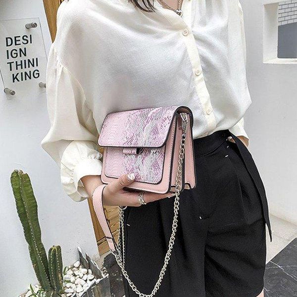 

evening bags 2021 snake pattern handbag european and american fashion small square bag letter versatile shoulder messenger