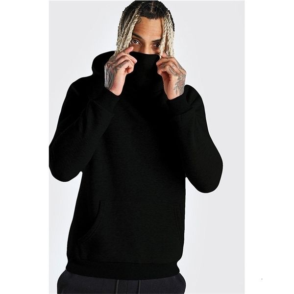 

winter 2020 hooded mask solid color sports sweater men's plush hoodie, Gray