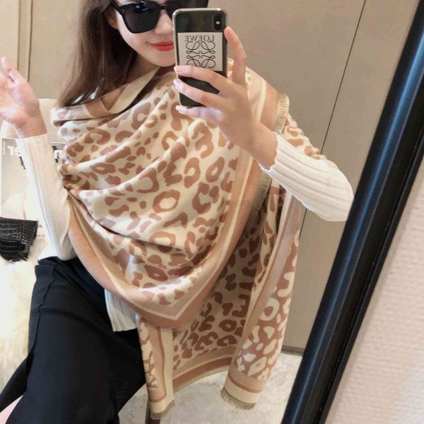 

70% off design scarf new leopard print style cashmere in autumn and winter jue1, Blue;gray