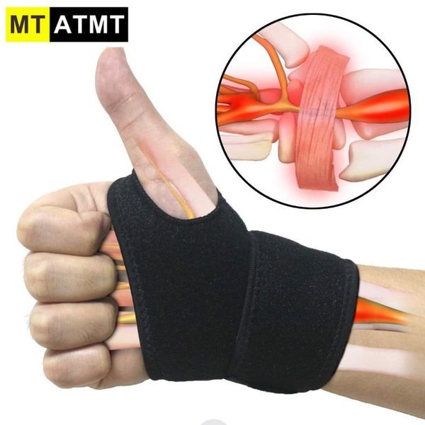 

wrist support mtatmt brace for carpal tunnel, arthritis and tendinitis, fit both left hand right adjustable, Black;red
