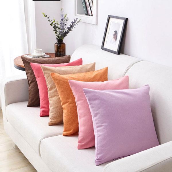 

cushion/decorative pillow linen cotton blue green cushion modern solid color living room sofa decorative pillowcase couch throw pillows