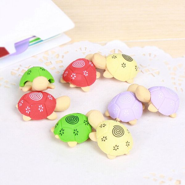 

creative small turtle cartoon eraser student stationery school office supplies