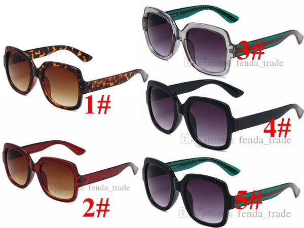 Óculos de sol feminino verão grande quadrado designer estilos de marca moda rua armações coloridas venda gafas de sol armação de pc 5 cores 10 peças navio rápido