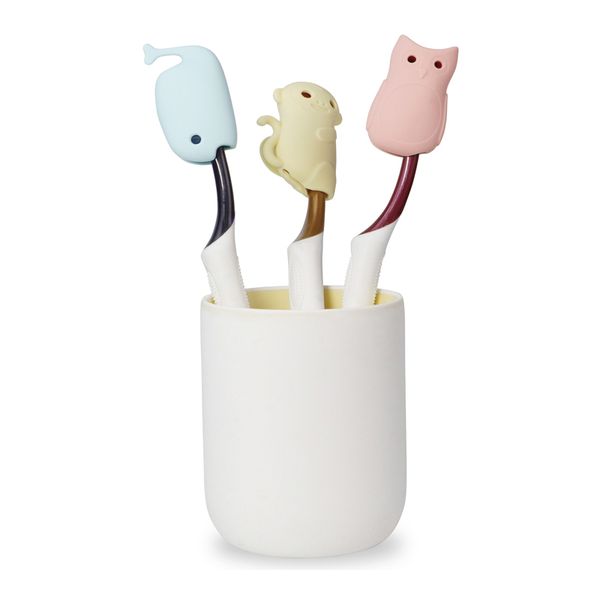 Силиконовые держатели зубных щеток Симпатичные животные дизайн всасывающей чашку. Крышка декоративные держатели зубных щеток Гигиенические защитные домашний дневной чехол