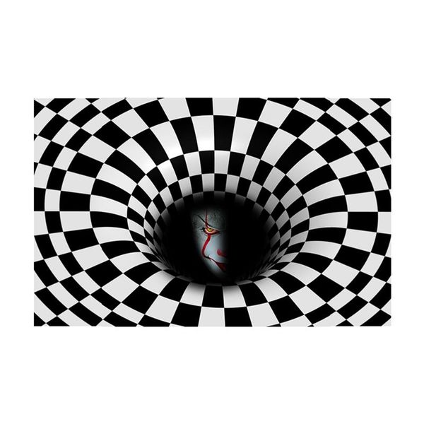 

illusion grid vortex swirl doormat halloween decor non-slip areas rug carpet w0yf carpets