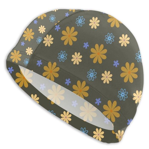 

wide brim hats swimming accessories gd-daisy adults men/women high elastic waterproof pu fabric protect ears long hair cap, Blue;gray