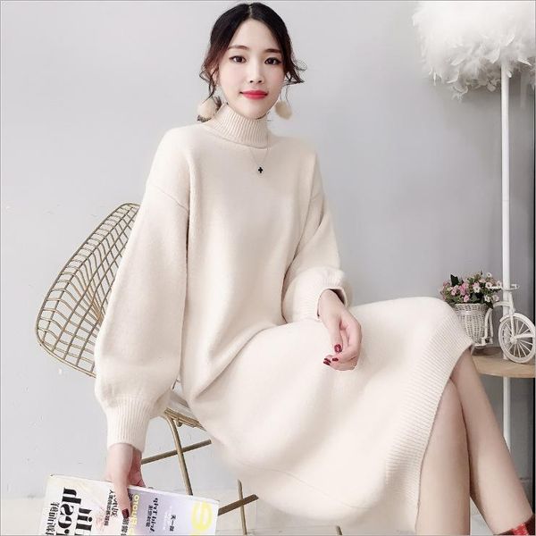 

casual dresses vanovich autumn and winter 2022 solid color long sleeve dress women europe wild ladies fashion clothing, Black;gray