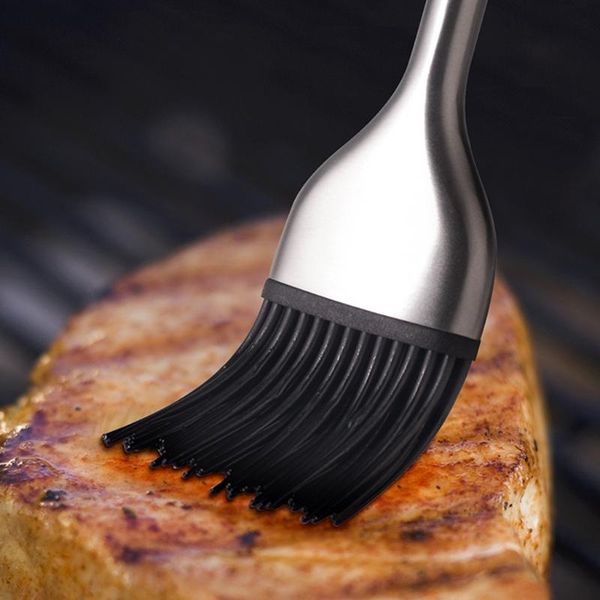 

tools & accessories 875a portable heat resistant barbecue basting brush pastry stainless steel bbq outdoor grill gadget with power of steam