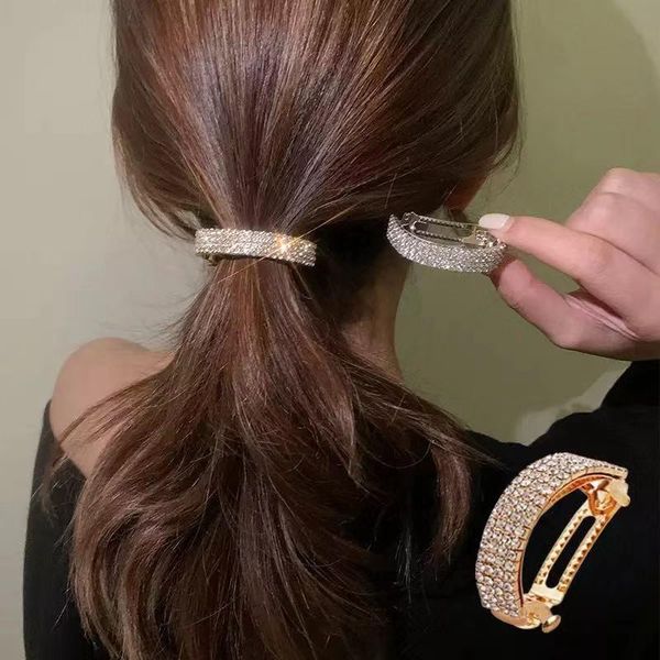 

hair clips & barrettes crystal hairpin accessories rhinestone gift buckle women's wholesale, Golden;silver