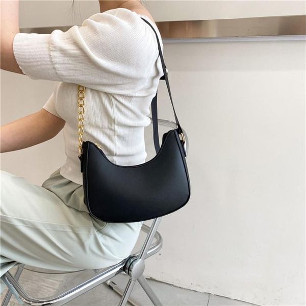 

evening bags fashion soft pu leather shoulder bag solid color chain handbag women's elegant pure small handle mini totes purse