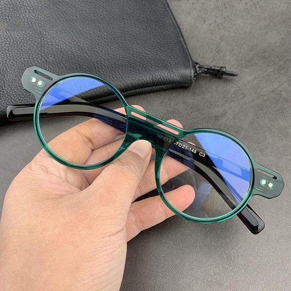 

fashion sunglasses frames acetate glasses frame men women vintage transparent round optical prescription eyeglasses clear eyewear oculos, Black
