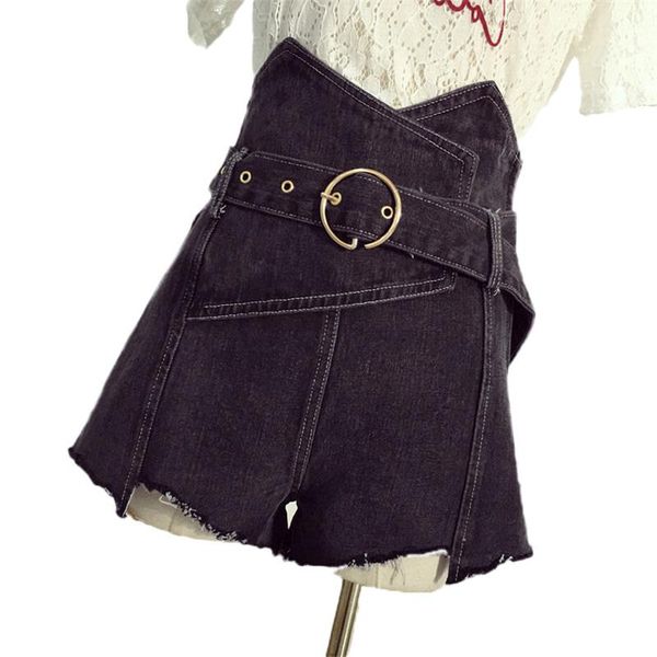 

women's shorts high waist denim 2021 summer large size 5xl female short jeans ladies solid color women jia280, White;black