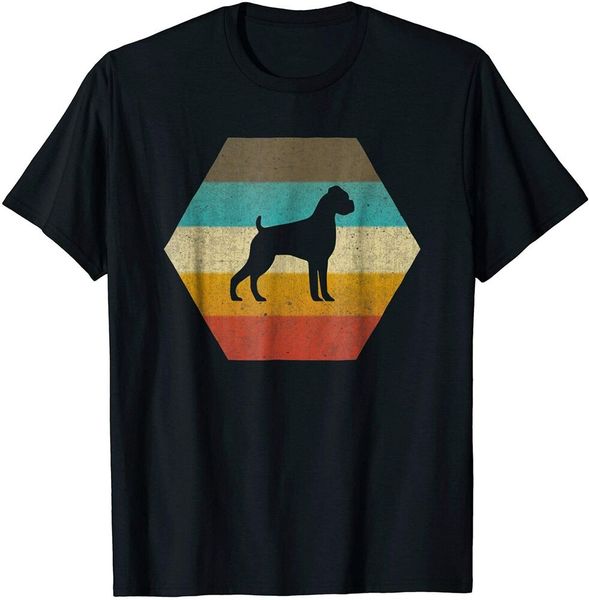 

boxer dog shirt retro vintage 70s silhouette breed gift size s-5xl, White;black