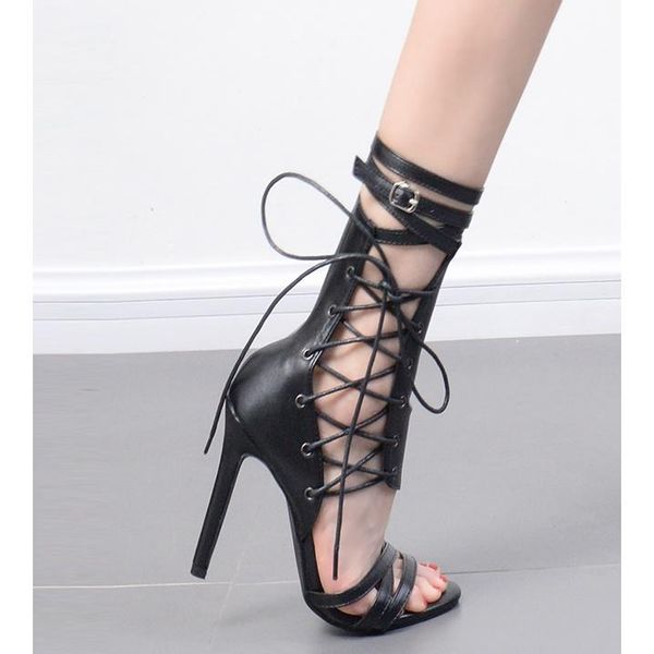 

dress shoes super party stiletto lady high heels mules women hollow peep toe for women's sandals a325, Black