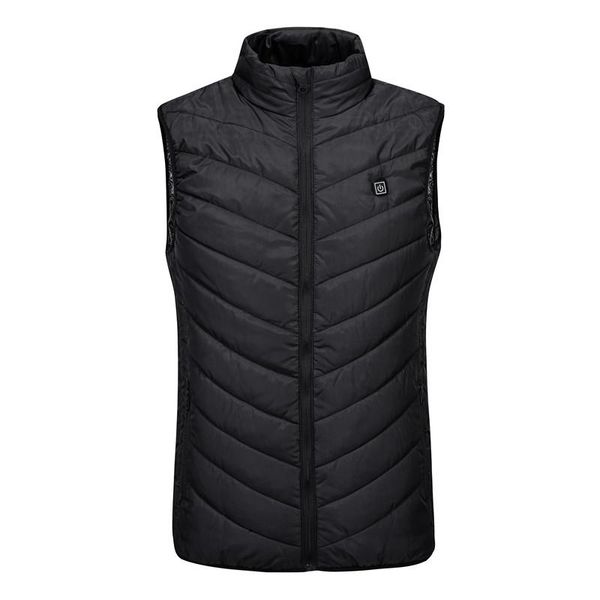 

men's vests charging intelligent three gear nine zone heating vest and women's warm down cotton shoulder winter clothes, Black;white