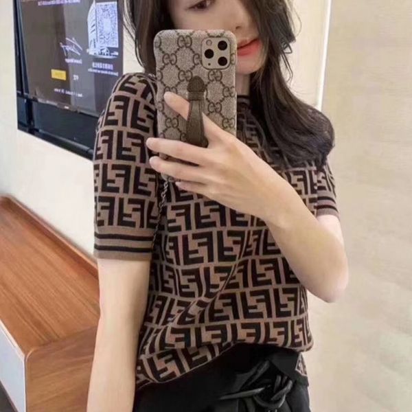 

women's short-sleeved retro t-shirt elastic knit slim matching jacket, White