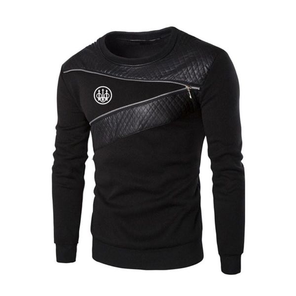 

men's hoodies & sweatshirts 2021 beretta print spring and autumn style comfortable round neck patchwork fashion wild leisure hip-hop fi, Black