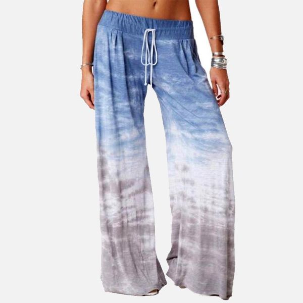 

plus size 5xl gradient wide legs women's pants loose drawstring sports female long 2021 autumn running ladies trousers, Black;white